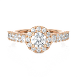 1 1/2 ctw Round Lab Grown Diamond Halo Engagement Ring