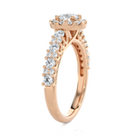 1 1/2 ctw Round Lab Grown Diamond Halo Engagement Ring