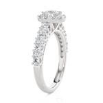 1 1/2 ctw Round Lab Grown Diamond Halo Engagement Ring
