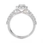 1 1/2 ctw Round Lab Grown Diamond Halo Engagement Ring