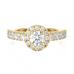 1 1/2 ctw Round Lab Grown Diamond Halo Engagement Ring