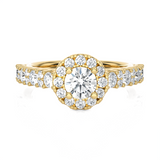 1 1/2 ctw Round Lab Grown Diamond Halo Engagement Ring