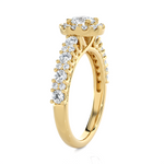 1 1/2 ctw Round Lab Grown Diamond Halo Engagement Ring