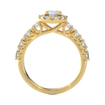 1 1/2 ctw Round Lab Grown Diamond Halo Engagement Ring