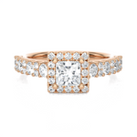 1 1/5 ctw Princess-Cut Lab Grown Diamond Halo Engagement Ring