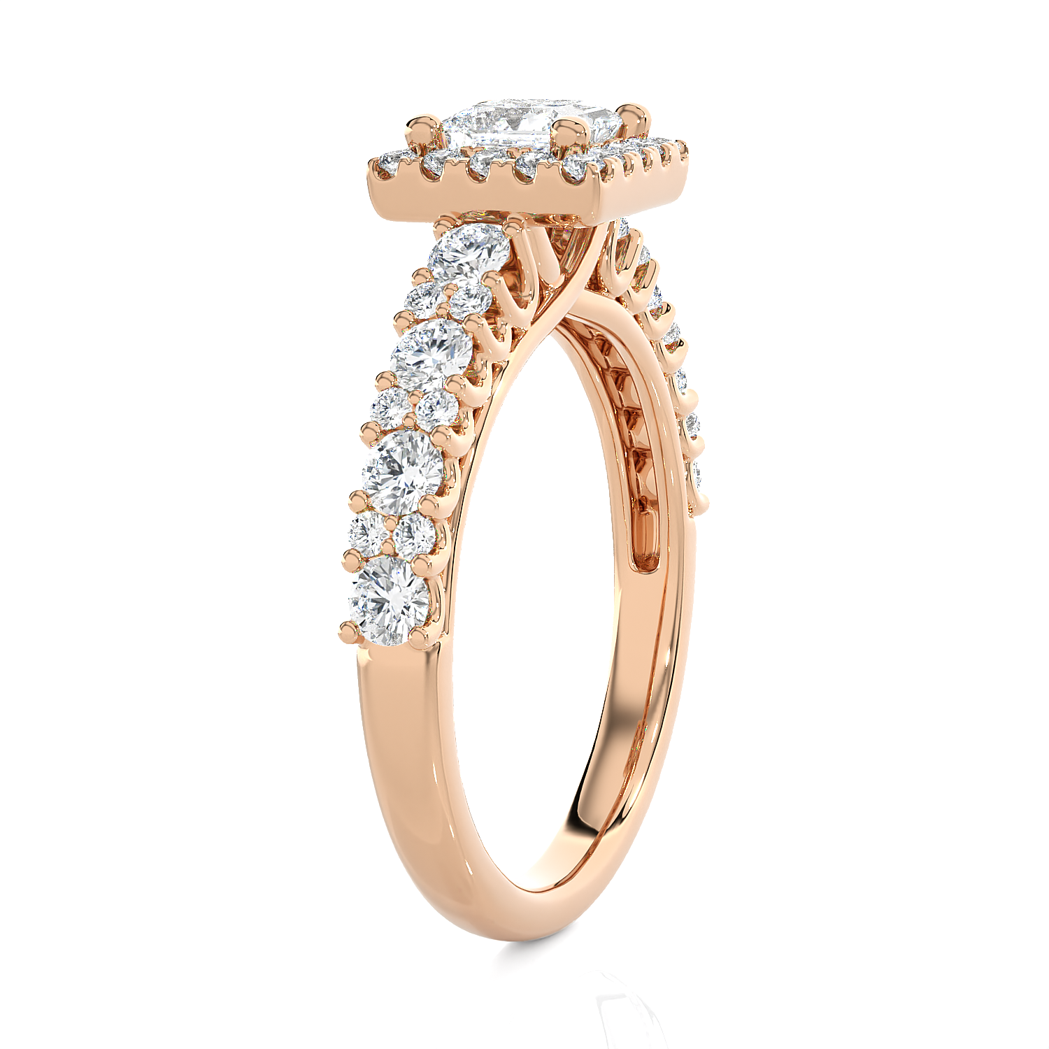 1 1/5 ctw Princess-Cut Lab Grown Diamond Halo Engagement Ring