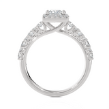 1 1/5 ctw Princess-Cut Lab Grown Diamond Halo Engagement Ring