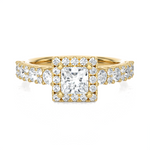 1 1/5 ctw Princess-Cut Lab Grown Diamond Halo Engagement Ring