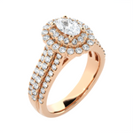 1 5/8 ctw Oval Lab Grown Diamond Halo Engagement Ring