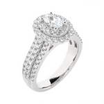 1 5/8 ctw Oval Lab Grown Diamond Halo Engagement Ring