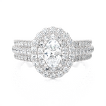 1 5/8 ctw Oval Lab Grown Diamond Halo Engagement Ring