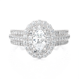 1 5/8 ctw Oval Lab Grown Diamond Halo Engagement Ring