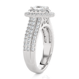 1 5/8 ctw Oval Lab Grown Diamond Halo Engagement Ring