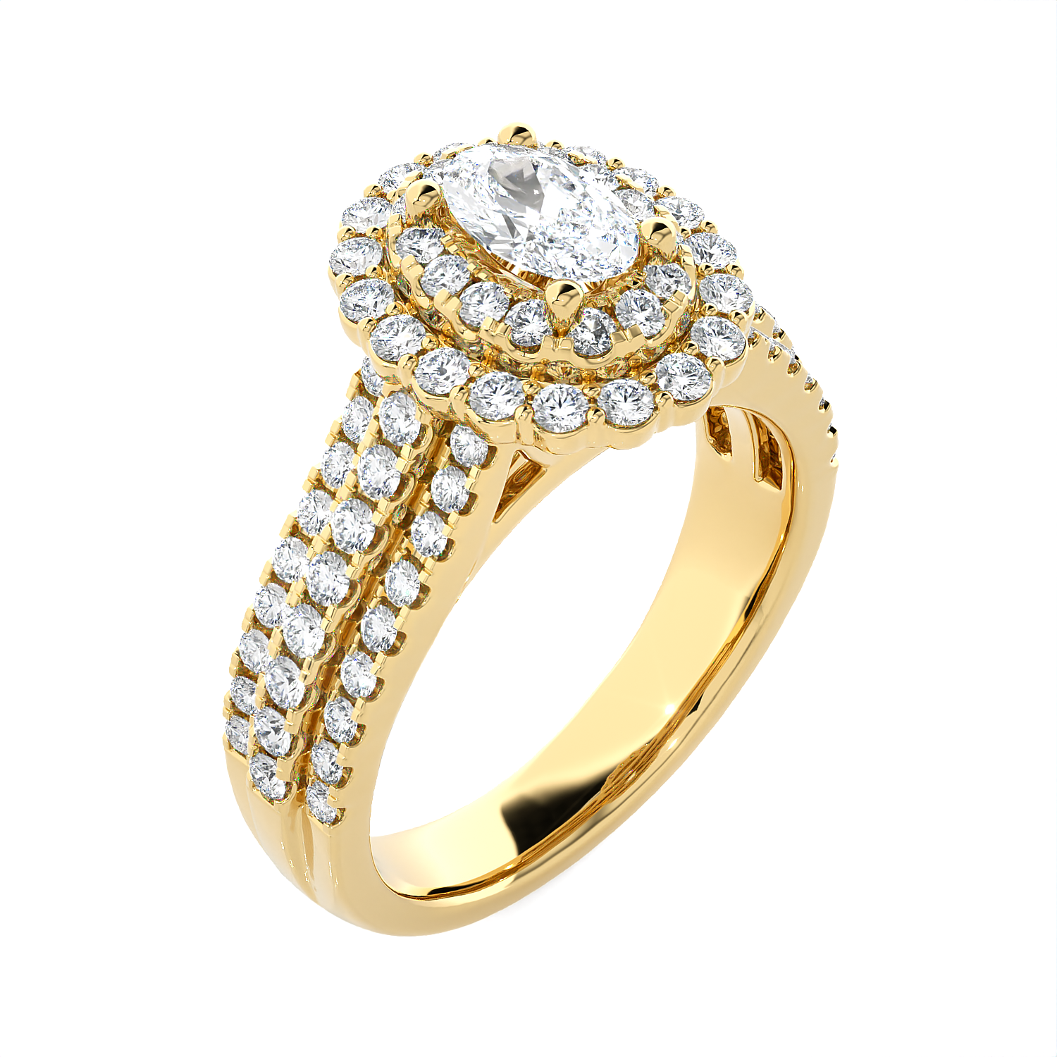 1 5/8 ctw Oval Lab Grown Diamond Halo Engagement Ring