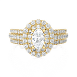 1 5/8 ctw Oval Lab Grown Diamond Halo Engagement Ring