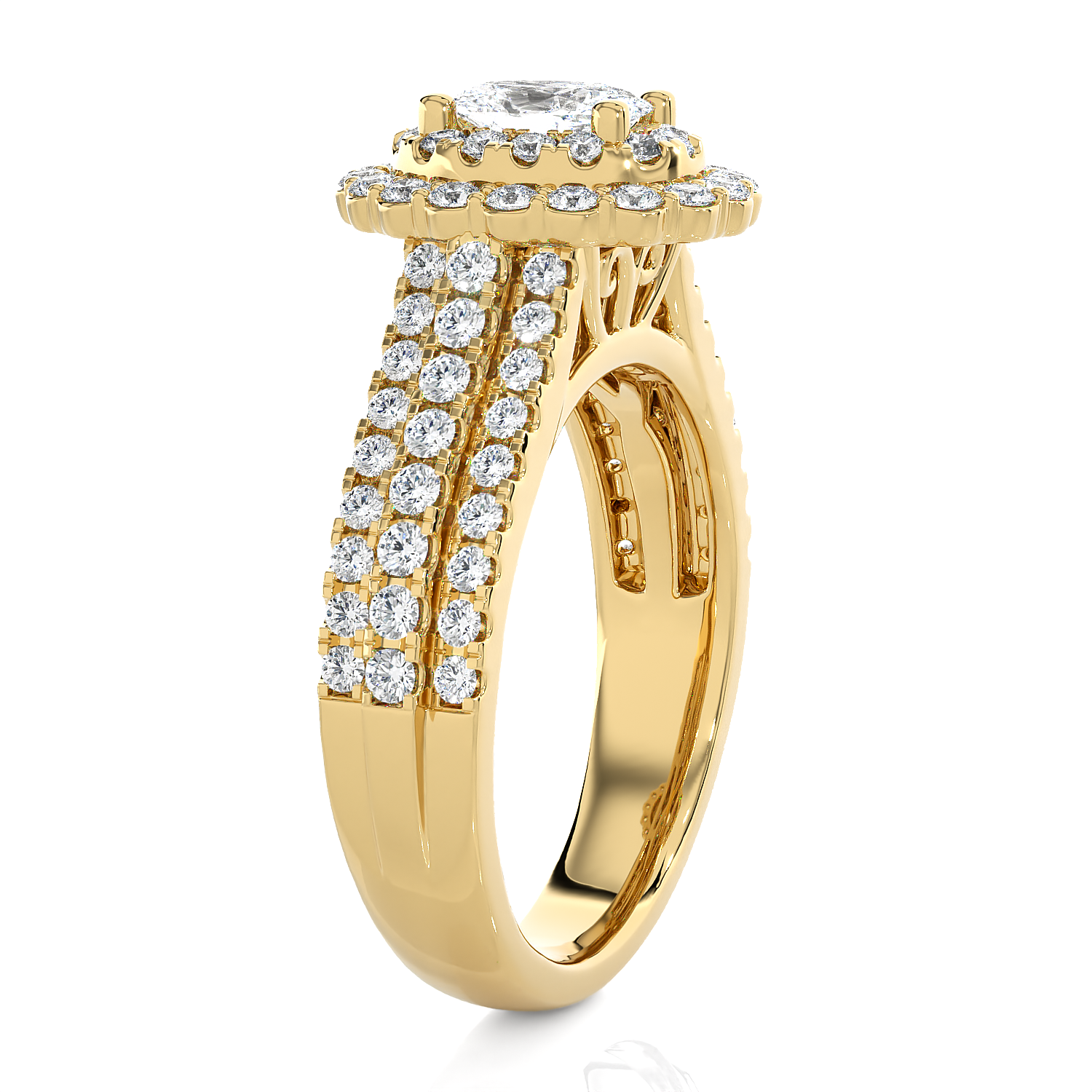 1 5/8 ctw Oval Lab Grown Diamond Halo Engagement Ring
