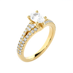 1 3/4 ctw Round Lab Grown Diamond Side Stone Engagement Ring