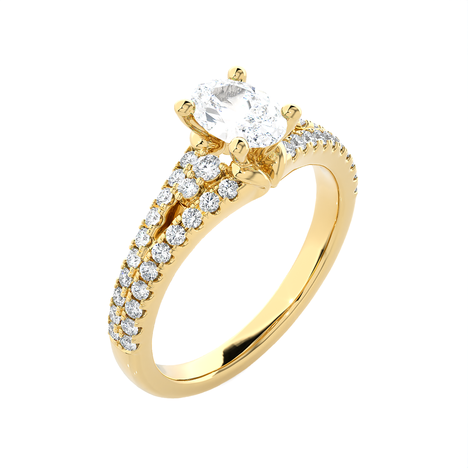 1 3/4 ctw Round Lab Grown Diamond Side Stone Engagement Ring