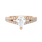 1 1/5 ctw Pear-Shaped Lab Grown Diamond Side Stone Engagement Ring