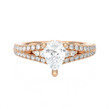 1 1/5 ctw Pear-Shaped Lab Grown Diamond Side Stone Engagement Ring