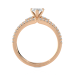 1 1/5 ctw Pear-Shaped Lab Grown Diamond Side Stone Engagement Ring