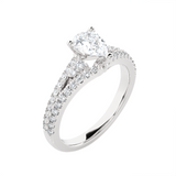 1 1/5 ctw Pear-Shaped Lab Grown Diamond Side Stone Engagement Ring