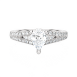1 1/5 ctw Pear-Shaped Lab Grown Diamond Side Stone Engagement Ring