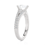1 1/5 ctw Pear-Shaped Lab Grown Diamond Side Stone Engagement Ring