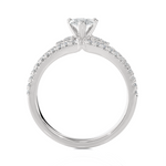 1 1/5 ctw Pear-Shaped Lab Grown Diamond Side Stone Engagement Ring