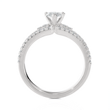 1 1/5 ctw Pear-Shaped Lab Grown Diamond Side Stone Engagement Ring