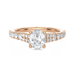1 3/8 ctw Round Lab Grown Diamond Side Stone Engagement Ring