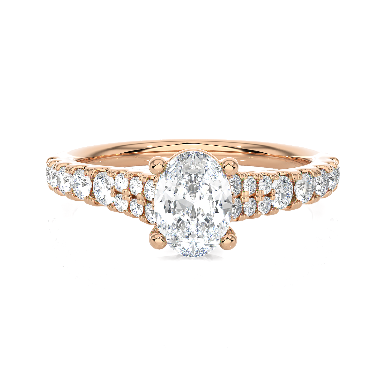 1 3/8 ctw Round Lab Grown Diamond Side Stone Engagement Ring