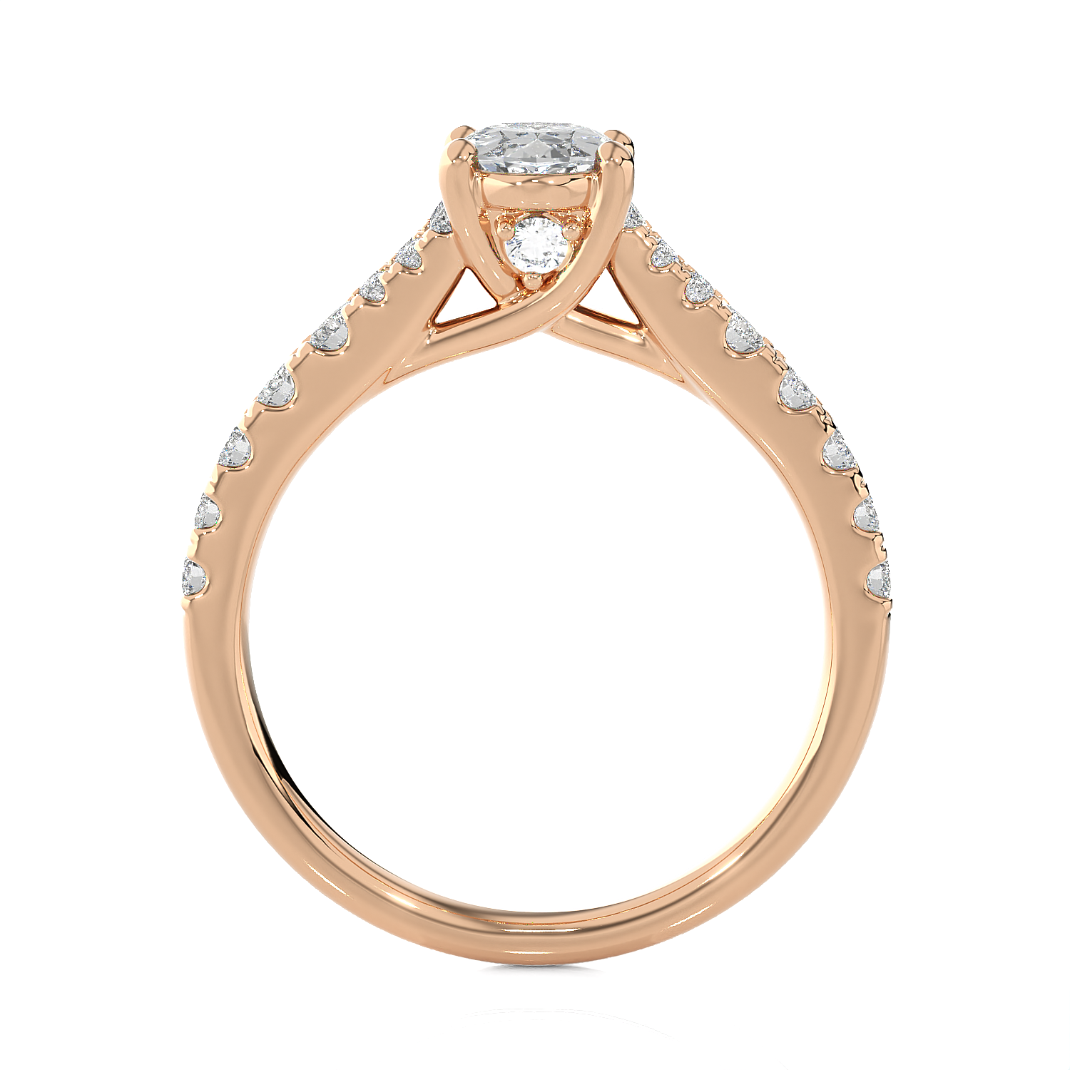 1 3/8 ctw Round Lab Grown Diamond Side Stone Engagement Ring