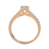 1 3/8 ctw Round Lab Grown Diamond Side Stone Engagement Ring
