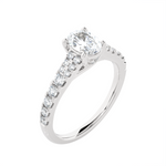 1 3/8 ctw Round Lab Grown Diamond Side Stone Engagement Ring