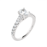 1 3/8 ctw Round Lab Grown Diamond Side Stone Engagement Ring