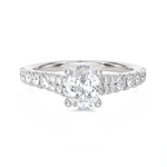 1 3/8 ctw Round Lab Grown Diamond Side Stone Engagement Ring