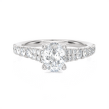 1 3/8 ctw Round Lab Grown Diamond Side Stone Engagement Ring