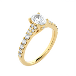 1 3/8 ctw Round Lab Grown Diamond Side Stone Engagement Ring