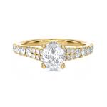 1 3/8 ctw Round Lab Grown Diamond Side Stone Engagement Ring