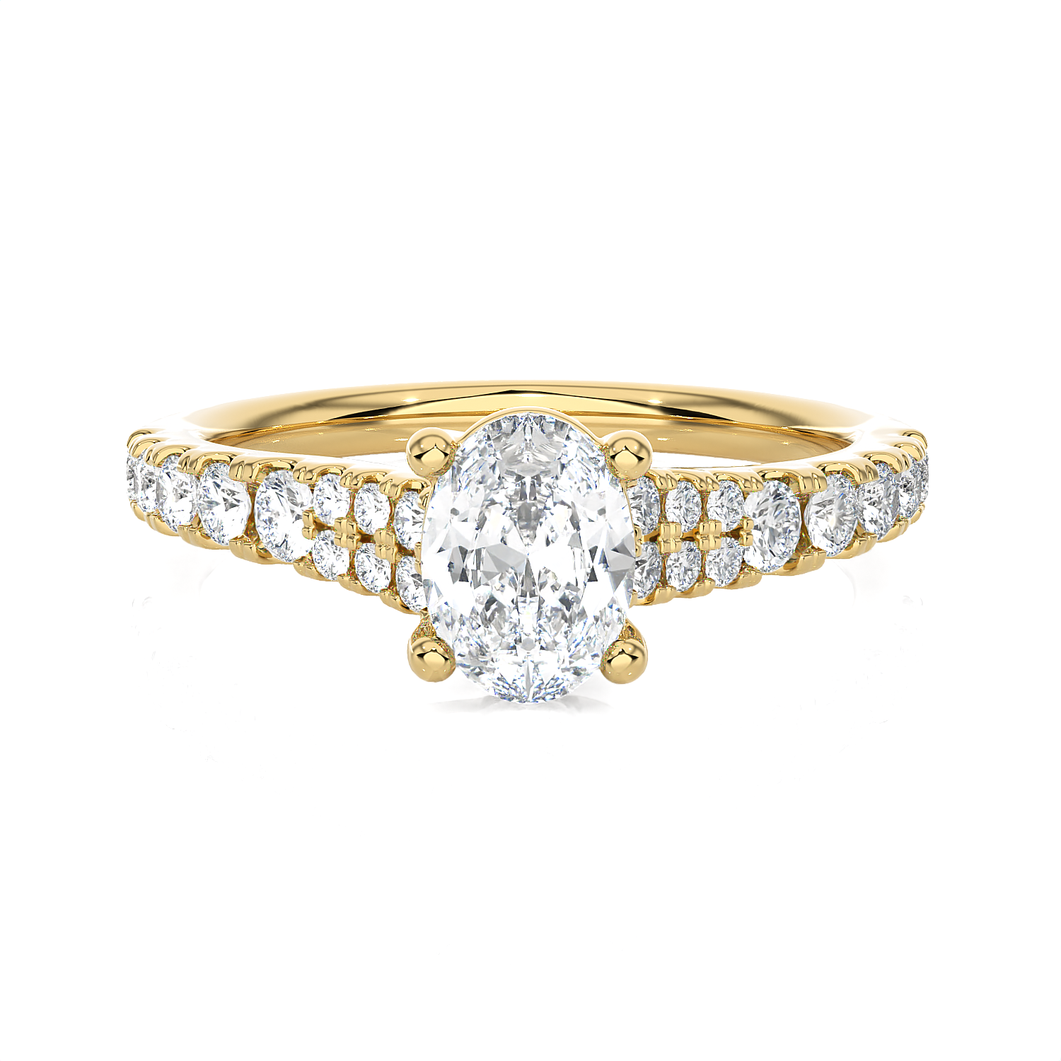 1 3/8 ctw Round Lab Grown Diamond Side Stone Engagement Ring