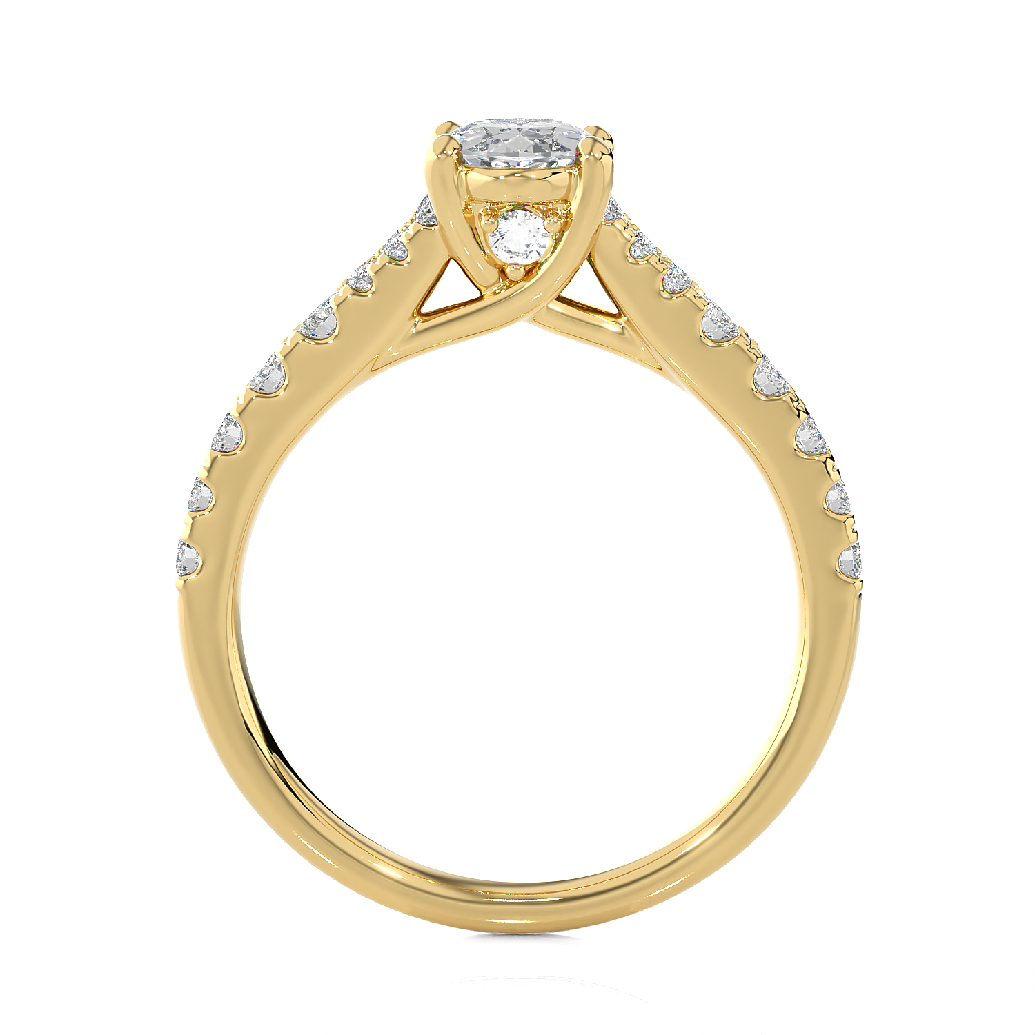 1 3/8 ctw Round Lab Grown Diamond Side Stone Engagement Ring