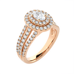 Oval Lab Grown Diamond Halo Engagement Ring