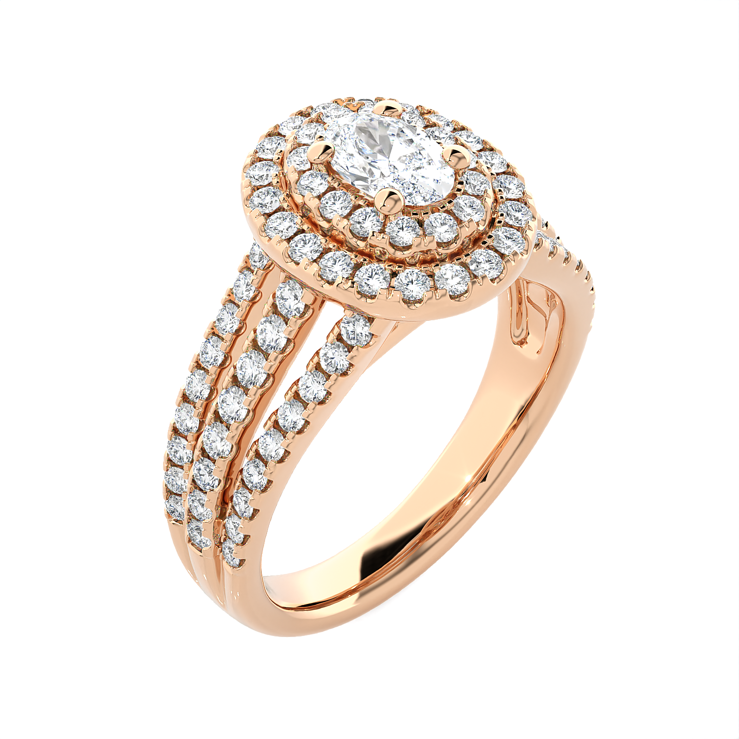 Oval Lab Grown Diamond Halo Engagement Ring
