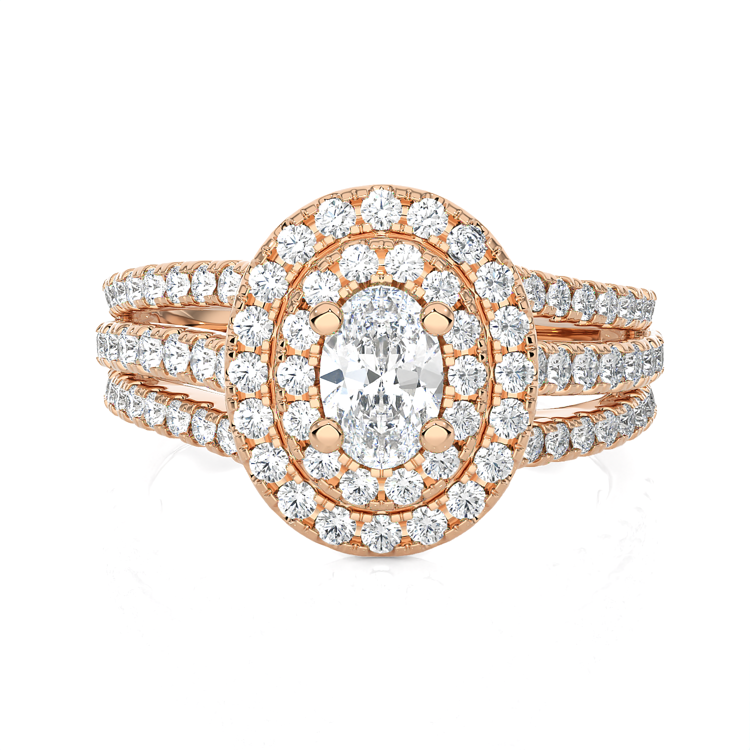 Oval Lab Grown Diamond Halo Engagement Ring