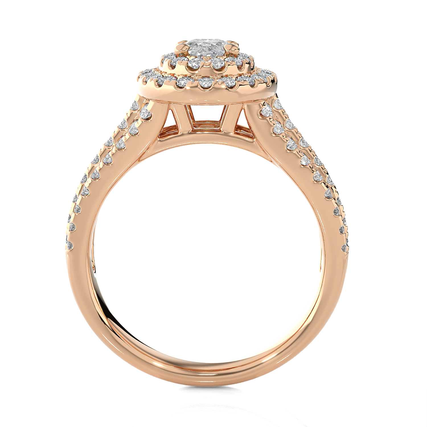 Oval Lab Grown Diamond Halo Engagement Ring
