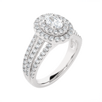 Oval Lab Grown Diamond Halo Engagement Ring