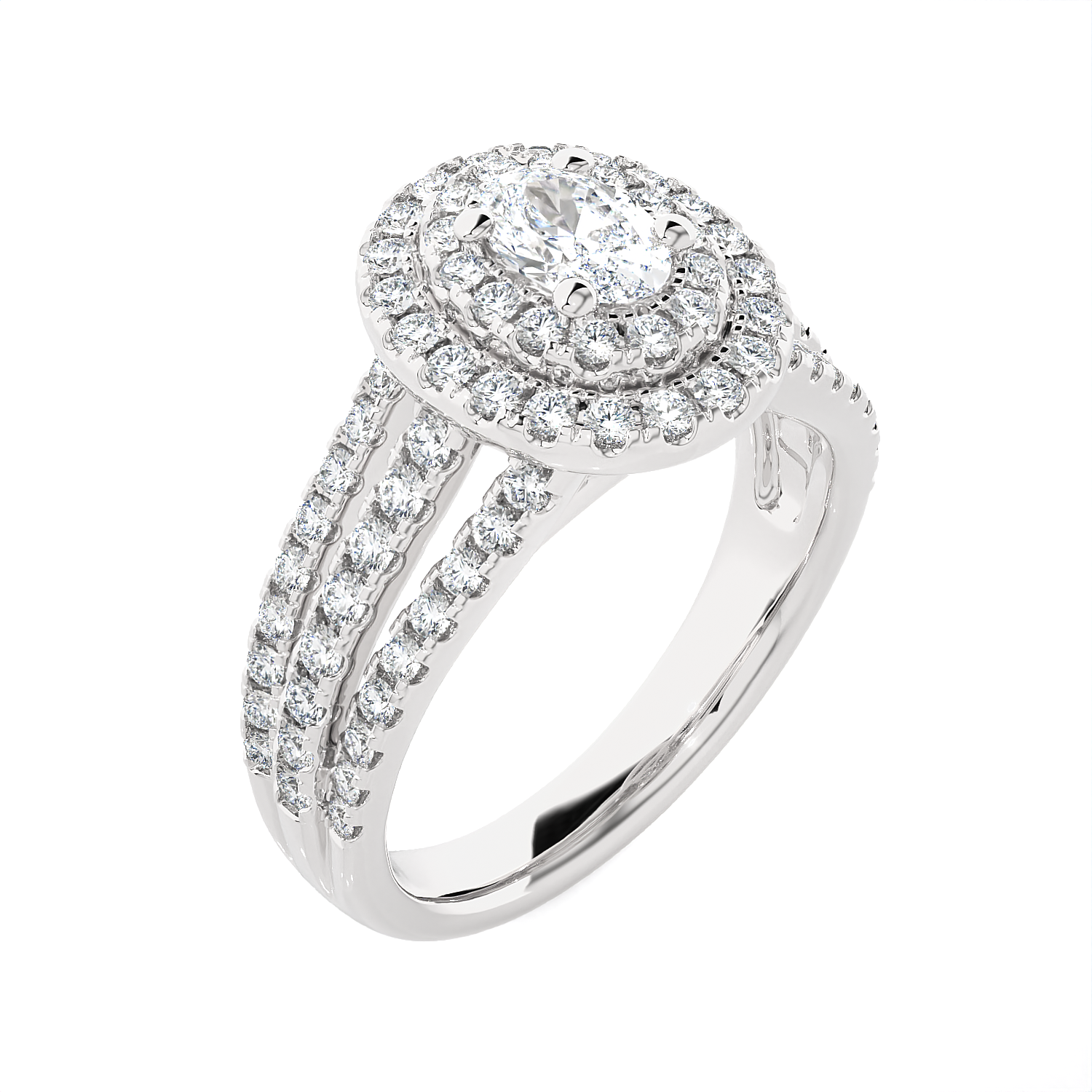 Oval Lab Grown Diamond Halo Engagement Ring