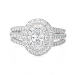 Oval Lab Grown Diamond Halo Engagement Ring