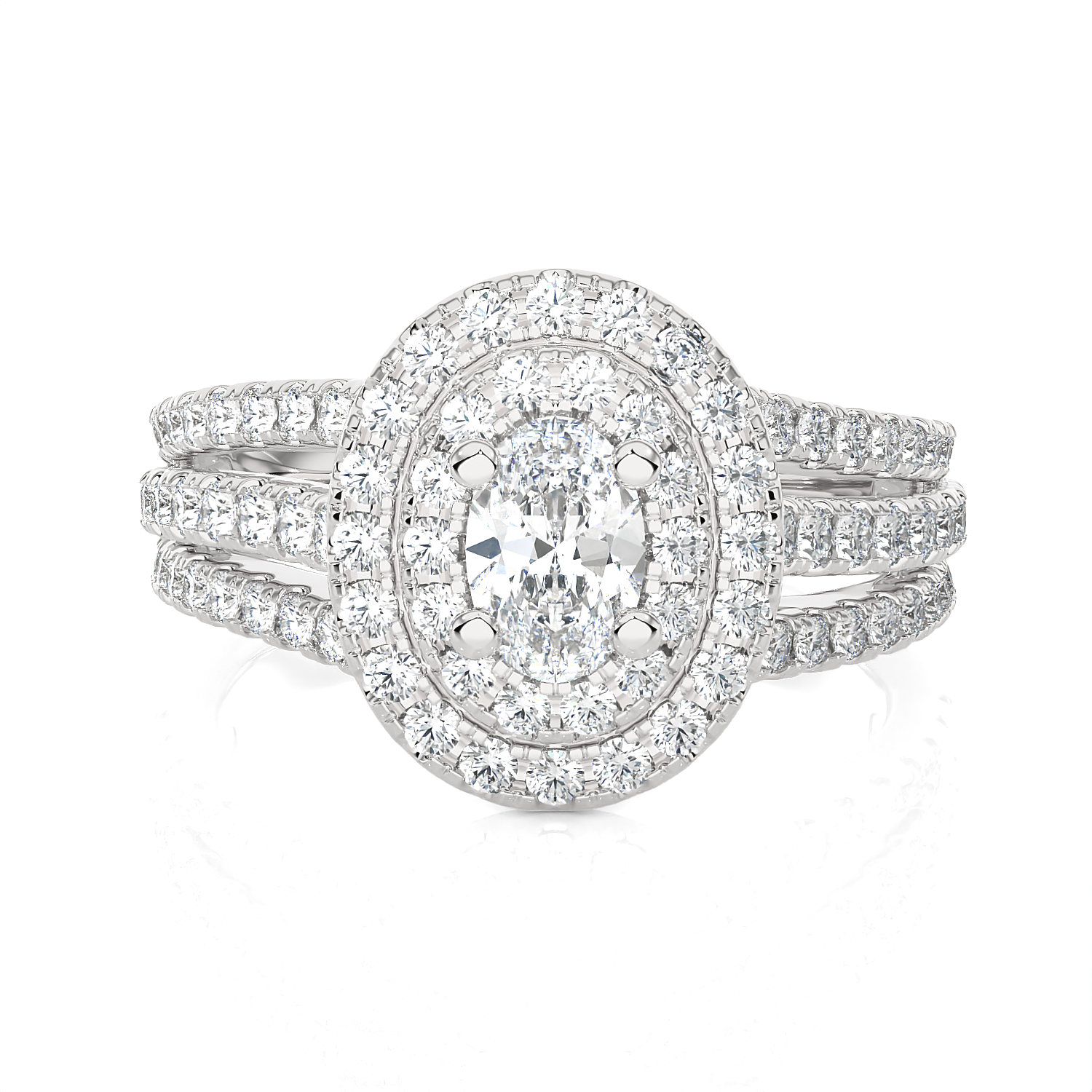Oval Lab Grown Diamond Halo Engagement Ring